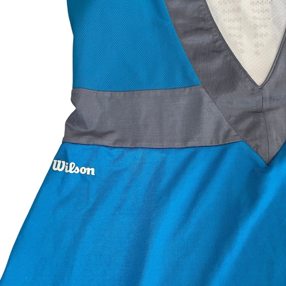 Wilson Blue White Gray Shelf Bra Tennis Dress - Picture 11 of 14